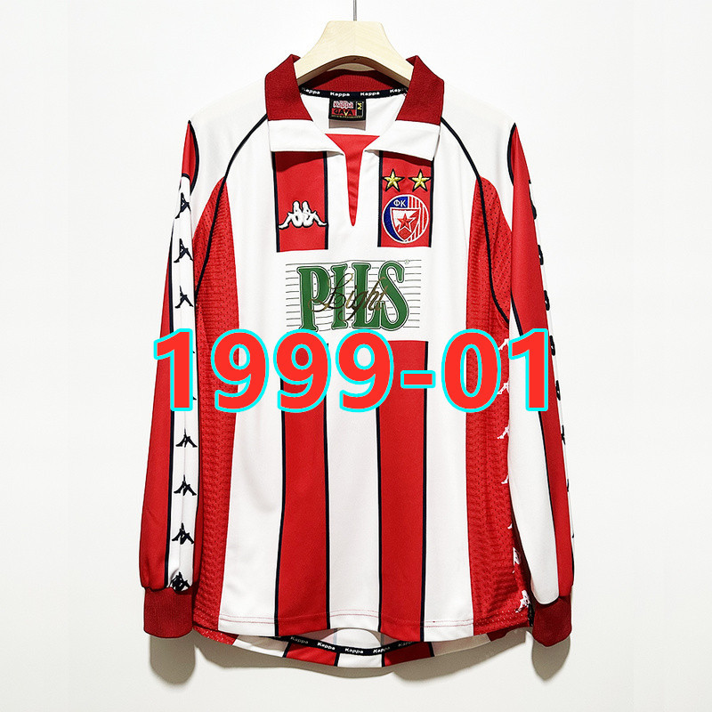 Maillot domicile Red Star Belgrade 1999-01 manches longues rétro