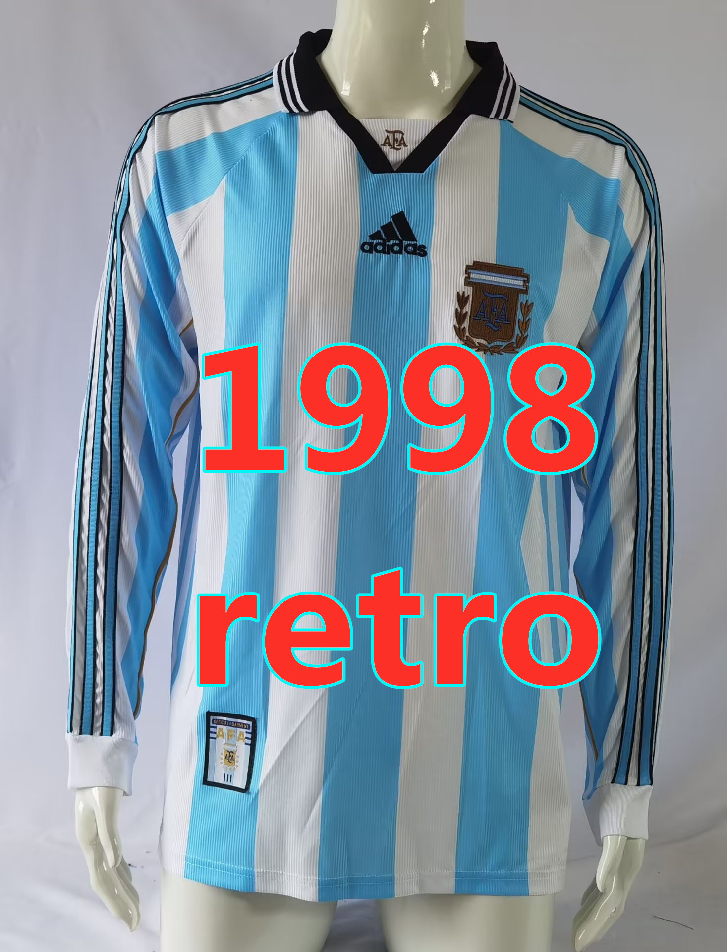 Maillot domicile Argentine 1998 rétro manches longues
