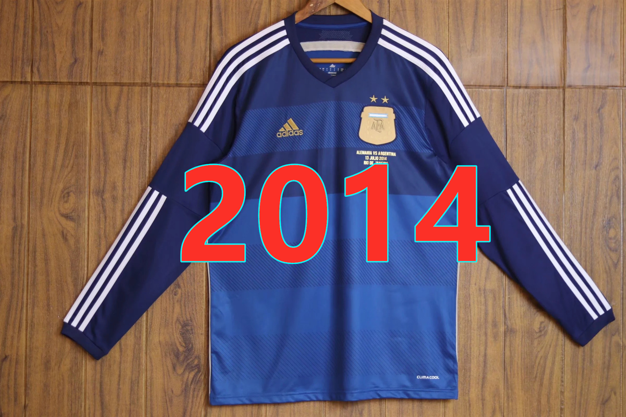 Maillot extérieur Argentine 2014 rétro manches longues